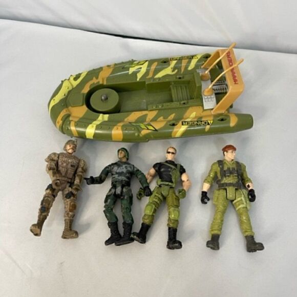 2004 Lanard The Corps Rapid Assault Patrol Boat Loose w/ 4 True Heros Chap Mei - Picture 1 of 11